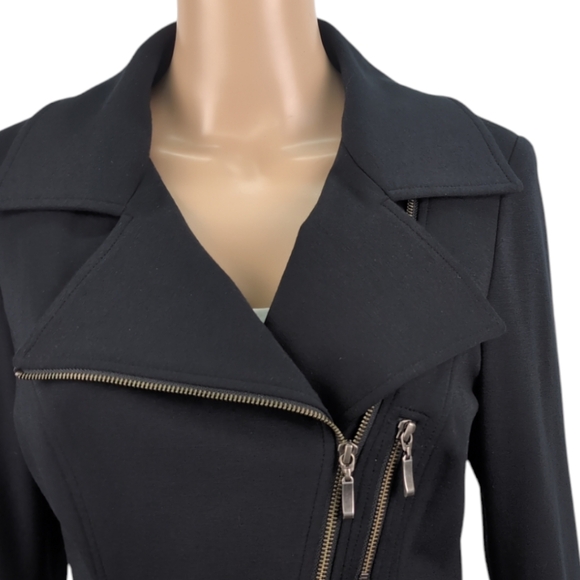 Bianca Nygard Zip Blazer size 6 zippered pockets & cuffs shoulder pads - Picture 4 of 8